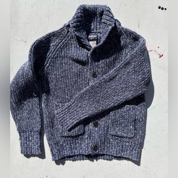 Kid's OshKosh Sweater Multicolor Knit Cardigan 6 Button City School Preppy Solid - Picture 6 of 12